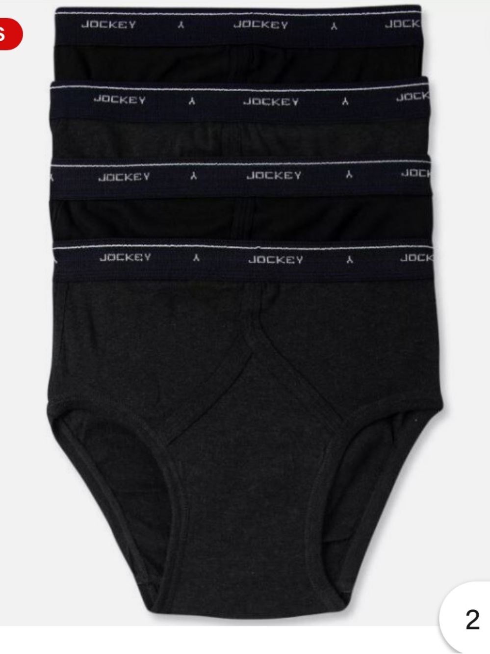 Jockey Men's Black & Charcoal Briefs - 4 Pack